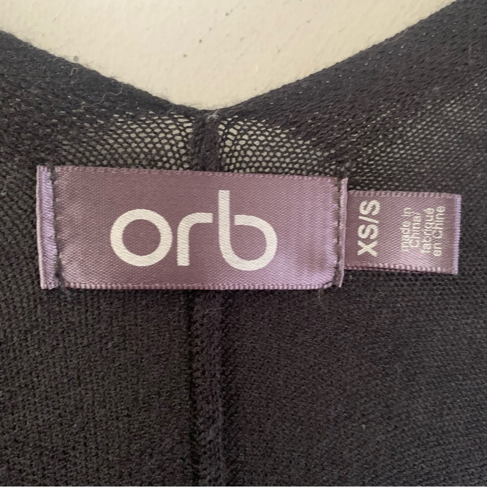 Orb Black Open Front Merino Wool Blend Sweater Kimono - Picture 4 of 7
